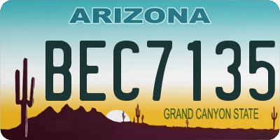 AZ license plate BEC7135