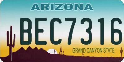 AZ license plate BEC7316