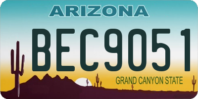 AZ license plate BEC9051