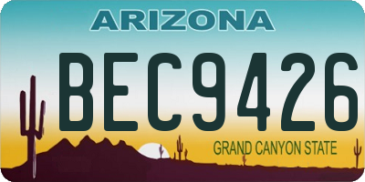 AZ license plate BEC9426