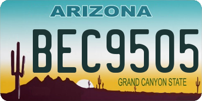 AZ license plate BEC9505
