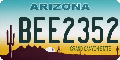AZ license plate BEE2352
