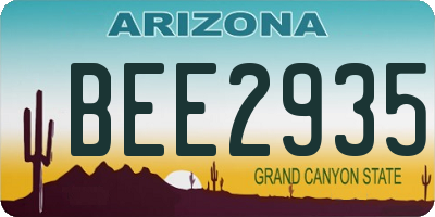 AZ license plate BEE2935