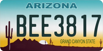 AZ license plate BEE3817