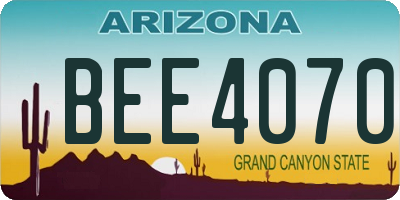 AZ license plate BEE4070