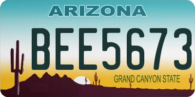 AZ license plate BEE5673