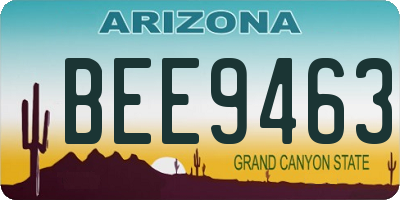 AZ license plate BEE9463