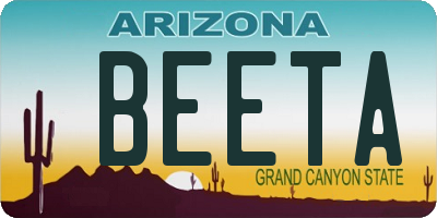 AZ license plate BEETA