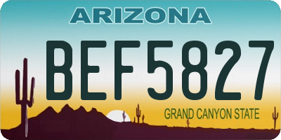AZ license plate BEF5827