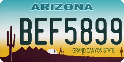 AZ license plate BEF5899