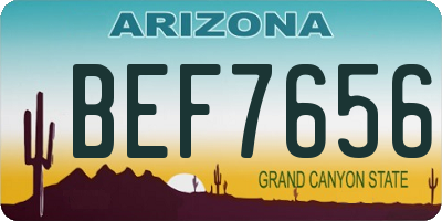 AZ license plate BEF7656