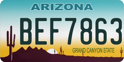 AZ license plate BEF7863