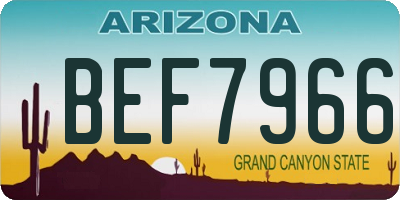 AZ license plate BEF7966