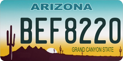 AZ license plate BEF8220