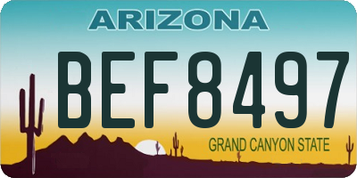 AZ license plate BEF8497