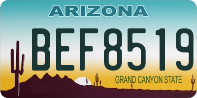 AZ license plate BEF8519