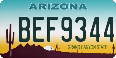 AZ license plate BEF9344