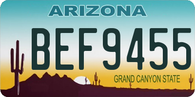 AZ license plate BEF9455