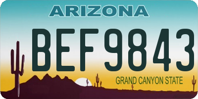 AZ license plate BEF9843