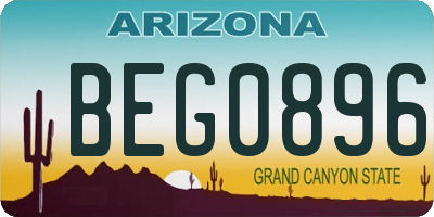 AZ license plate BEG0896