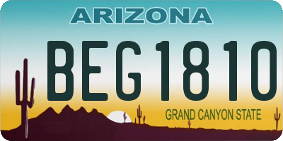 AZ license plate BEG1810