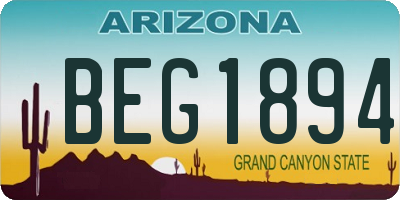 AZ license plate BEG1894
