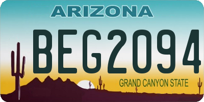 AZ license plate BEG2094
