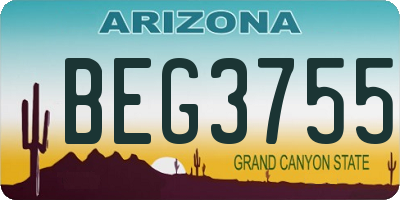 AZ license plate BEG3755
