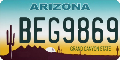 AZ license plate BEG9869