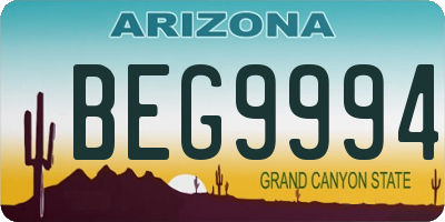 AZ license plate BEG9994