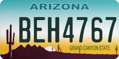 AZ license plate BEH4767