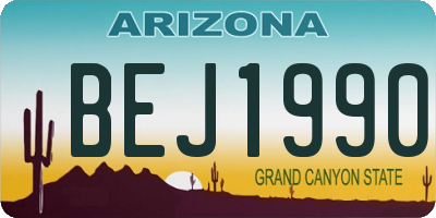 AZ license plate BEJ1990