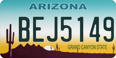 AZ license plate BEJ5149