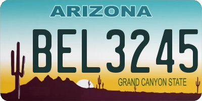 AZ license plate BEL3245