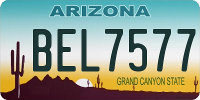 AZ license plate BEL7577