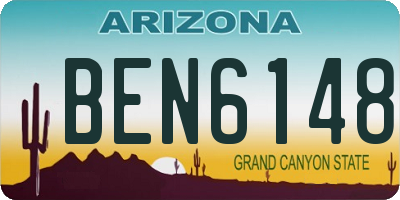 AZ license plate BEN6148