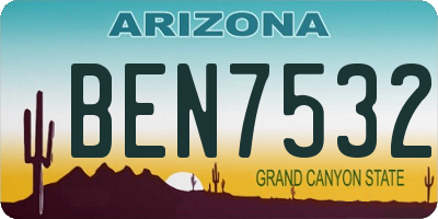 AZ license plate BEN7532