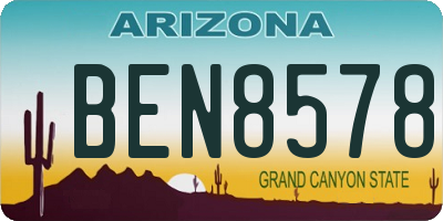 AZ license plate BEN8578