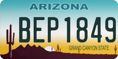 AZ license plate BEP1849