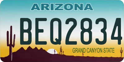 AZ license plate BEQ2834