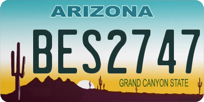 AZ license plate BES2747