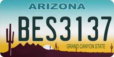 AZ license plate BES3137