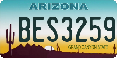 AZ license plate BES3259