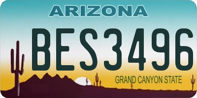 AZ license plate BES3496