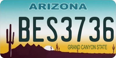 AZ license plate BES3736
