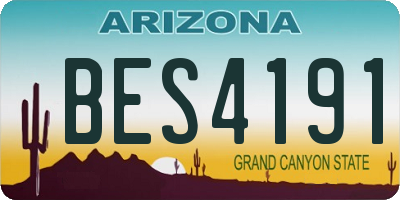 AZ license plate BES4191
