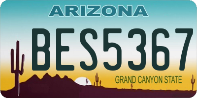 AZ license plate BES5367