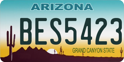 AZ license plate BES5423