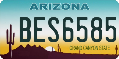 AZ license plate BES6585