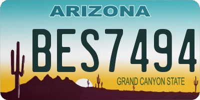 AZ license plate BES7494